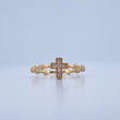 Cross Beads Ring 1.7gr / Size 7 1/2 / 18K Yellow Gold &