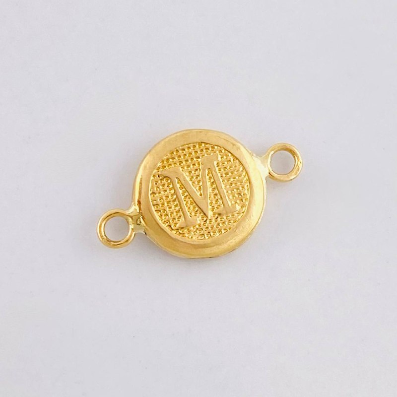 Herraje Circulo Letra M 0.4g / 1/2 in Oro Amarillo 18K