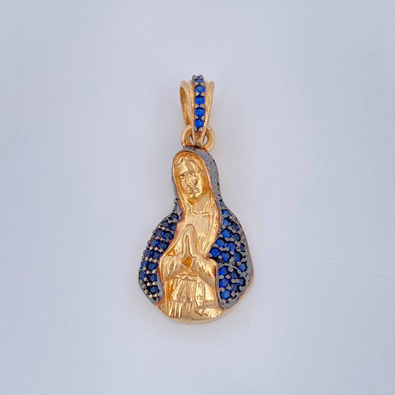 Pendant Virgin Guadalupe Silhouette 2.75gr / 1.0in / Two Tone Black Yellow 18K $