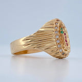 Virgin of Guadalupe Ring 4.65gr / Size 7 1/2 / 18K Gold