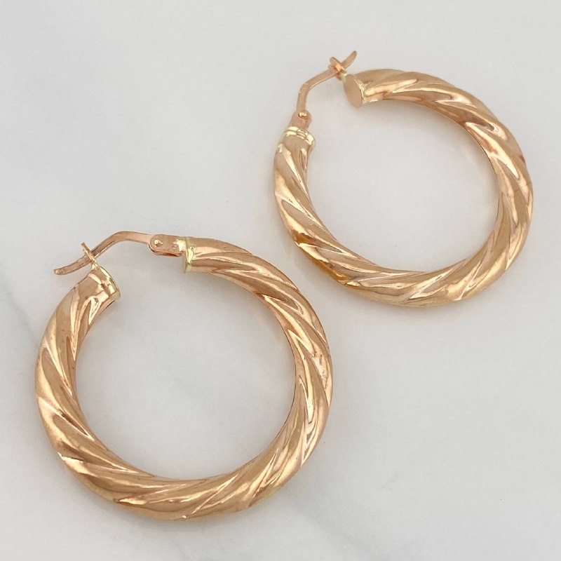 Hoop Earrings Emmi 3.8g / 1 1/4 in 18K Rose Gold