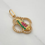 Dije Virgen Guadalupe Flor 2.1gr / 1 in / Oro Amarillo 18K &