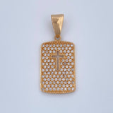 Dije Cruz Placa 3gr / 1 1/4 in / Oro Amarillo 18K $