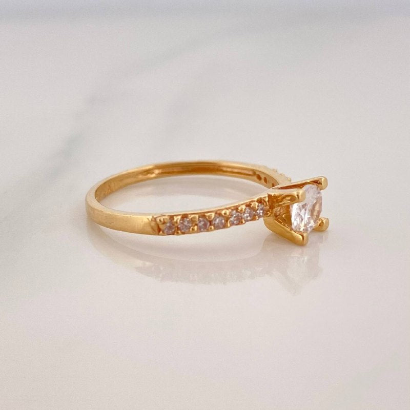 Solitaire Ring Inverted Line 1.75 g / T6 1/4 Yellow Gold 18K