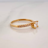 Solitaire Ring Inverted Line 1.75 g / T6 1/4 Yellow Gold 18K