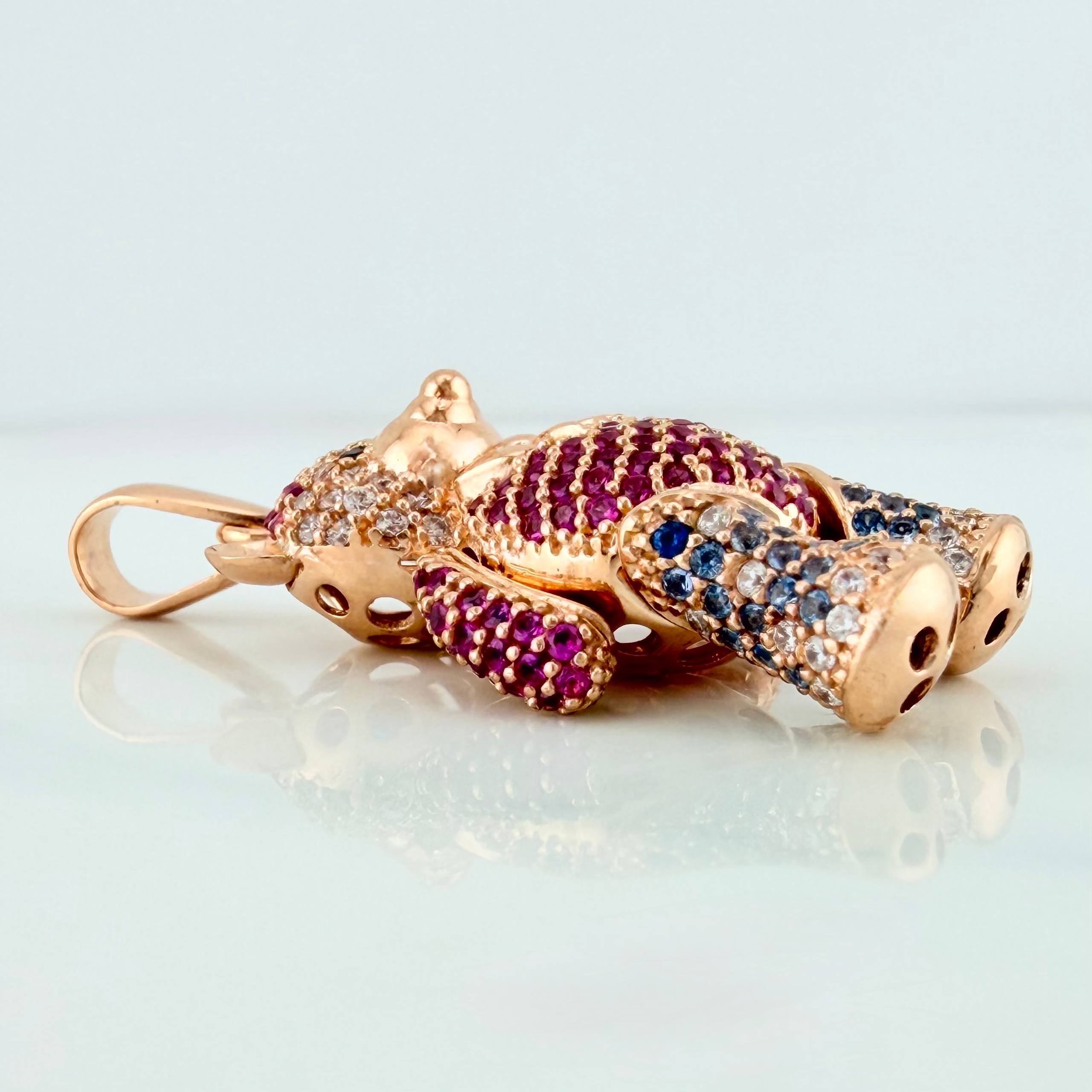 Dije Oso Articulado 11.25 g / 1 1/2 in Oro Rosa 18K