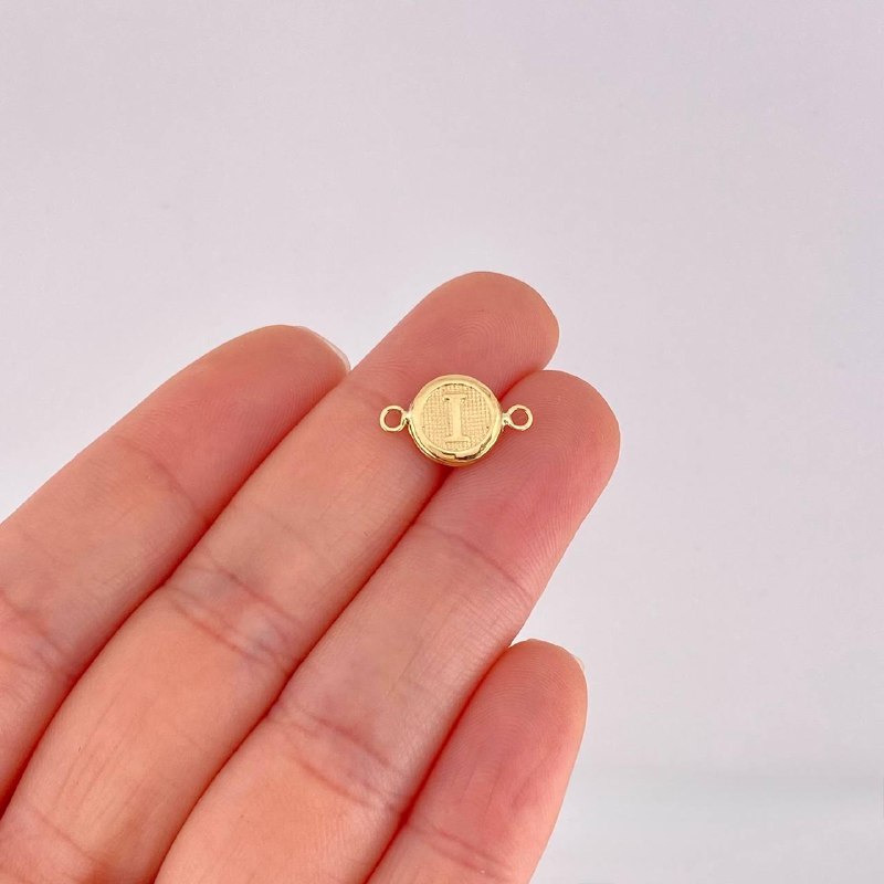 Herraje Circulo Letra I 0.4g / 1/2 in Oro Amarillo 18K