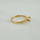 Anillo Solitario Trenzado 2.35gr / T7 1/4 / 1 in / Oro Amarillo 18K $