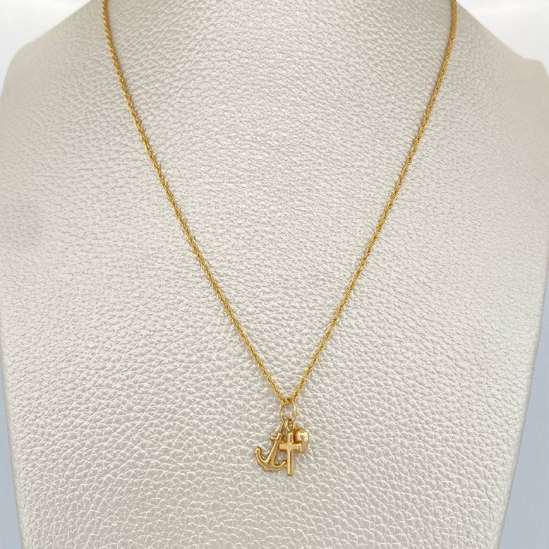 Set Cadena y Dije Lazo + Tres Gracias 1.5gr / Oro Amarillo 18K (Oferta) $