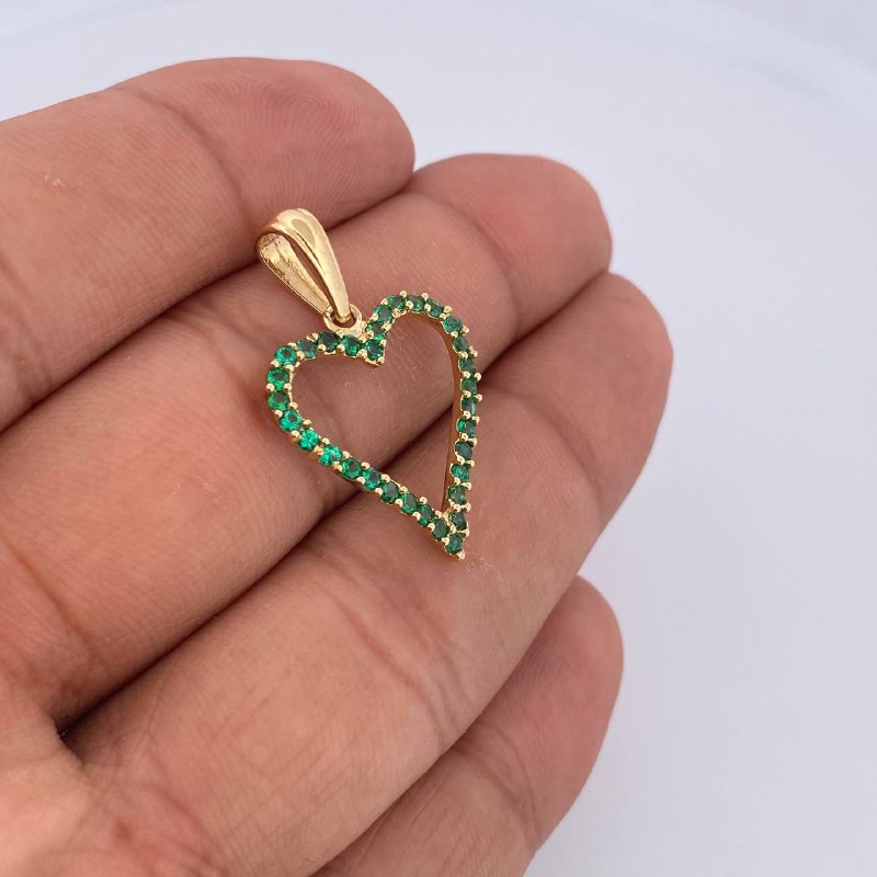 Pendant Heart Silhouette 2gr / 3cm / 1.2in / 18K Gold &