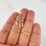 Dije Corazon Atrapasueños 1.5 g / 1 in Dos Oros Amarillo Rosa 18K