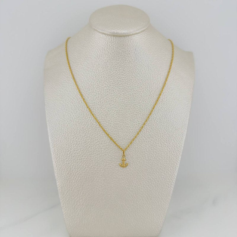 Rope Chain Set + Anchor Pendant / 1.15 gr / 17 3/4 in 18K Yellow Gold