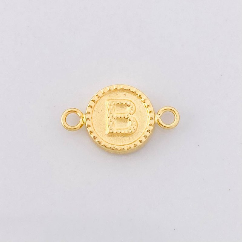 Charm Circle Letter B 0.6g / 3/4 in Yellow Gold 18K