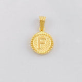 Dije Circulo Letra F 0.55g / 3/4 in Oro Amarillo 18K