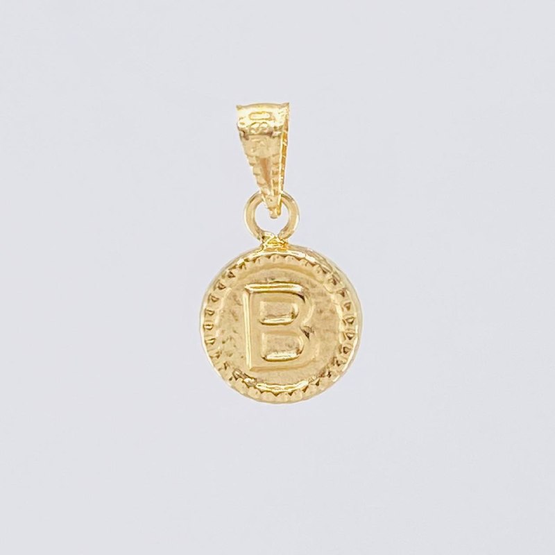Dije Circulo Letra B 0.45g / 1/2 in Oro Amarillo 18K