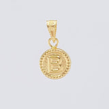 Dije Circulo Letra B 0.45g / 1/2 in Oro Amarillo 18K