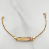 Pulso Bebé Placa Bebe Aro Seguido Corazón 3 g / 5 1/2 in / 0.75 mm Oro Amarillo 18K