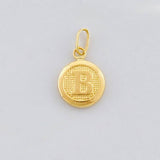 Pendant Circle Letter B 0.4g / 3/4 in Yellow Gold 18K
