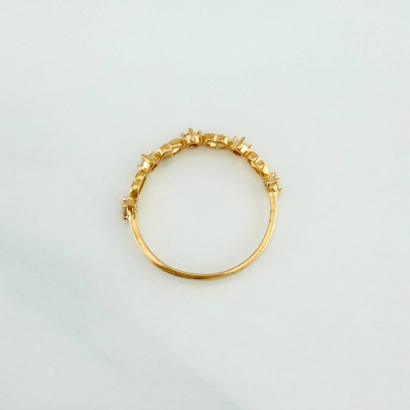 Intercepted Hearts Channel Ring 1.45 g / T7 3/4 18K Yellow Gold