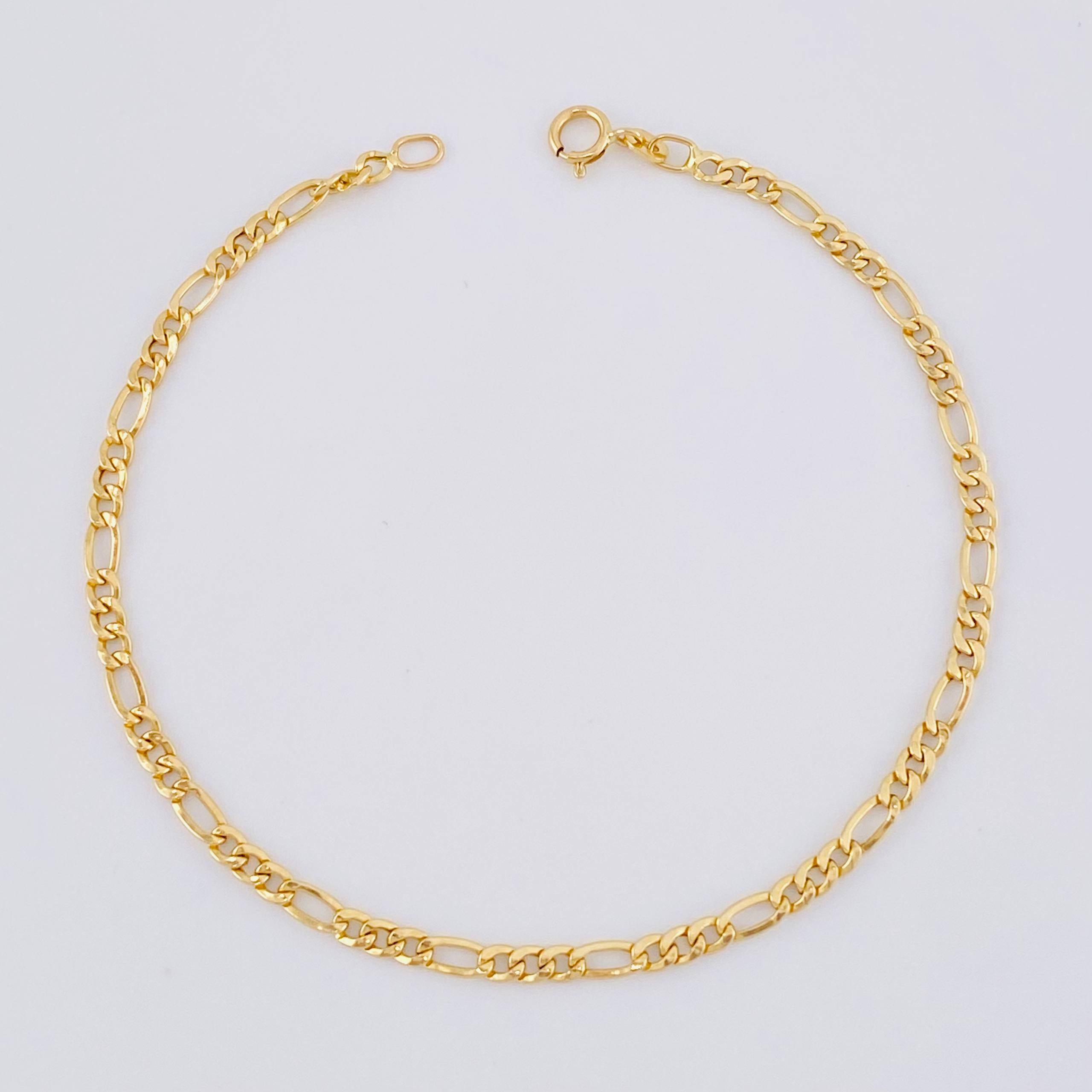 Figaro Bracelet 0.95g / 7 3/4 in / 2.5mm 18K Yellow Gold