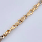 Cadena Rustica Espiga 9.9gr / 19 in / Dos Oros Amarillo Blanco 18K &