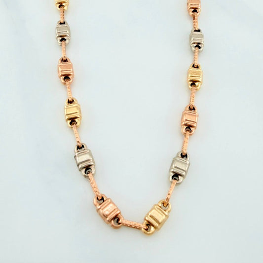 Cadena Rustica Barril 7.7 g / 18 1/2 in / 3.5 mm Tres Oros 18K