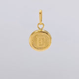 Pendant Circle Letter E 0.4g / 1/2 in 18K Yellow Gold