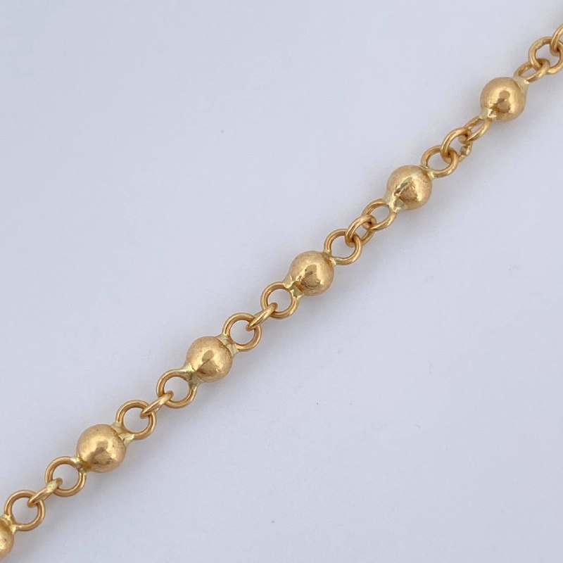 Tobillera Bolas 3.75gr / 25.2cm / Oro Amarillo 18K &