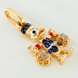 Pendant Duck Money Bags 1.5 g / 3/4 in Three Golds 18K