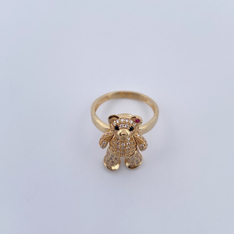 Articulated Bear Ring 6.25gr / Size 7 1/2 / 18K Gold &