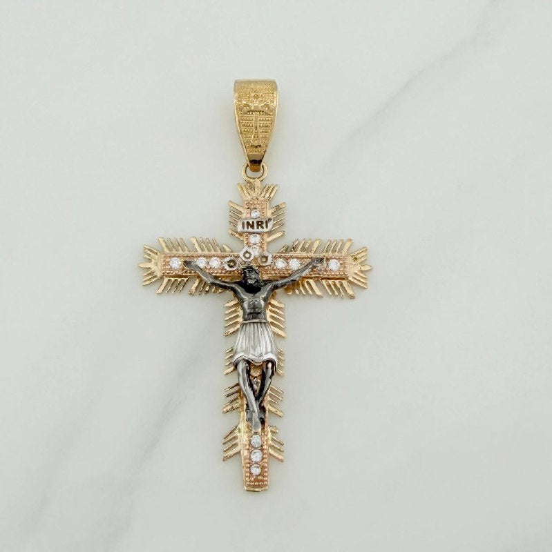 Dije Cruz Cristo Milagroso De Buga 11.15 g / 2 1/2 in Tres Oros 18K