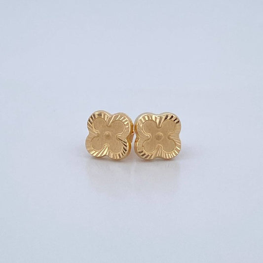 Stud Earrings Clover 1.15gr / 18K Gold $