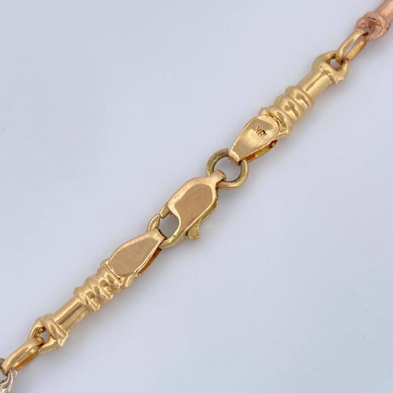 Rustic Bullet Chain 10.15gr / 24in / Three 18K Golds