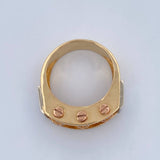 Fire Beads Ring 12.4gr / Size 10 3/4 / Three Golds 18K &