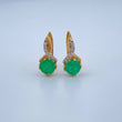 Hoop Earrings Circle Crossed Bow Emerald 2.15gr / 1/2 in / Two Tone Yellow White 18K +