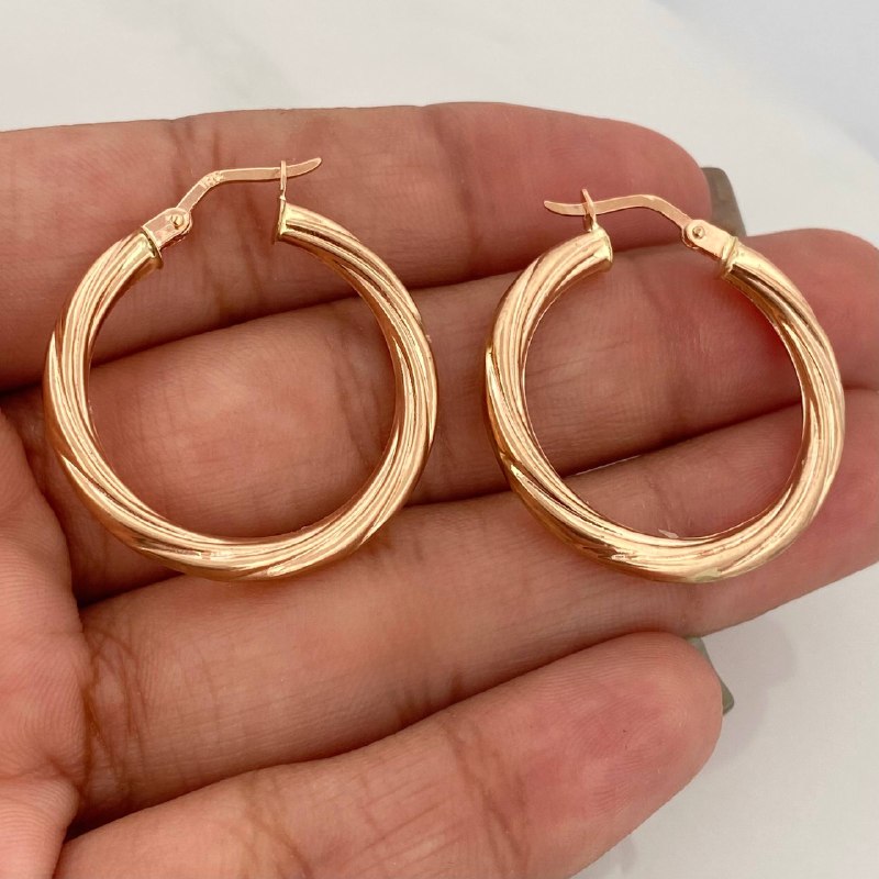 Candongas Mary 2.7 g / 1 1/4 in Oro Rosa 18K