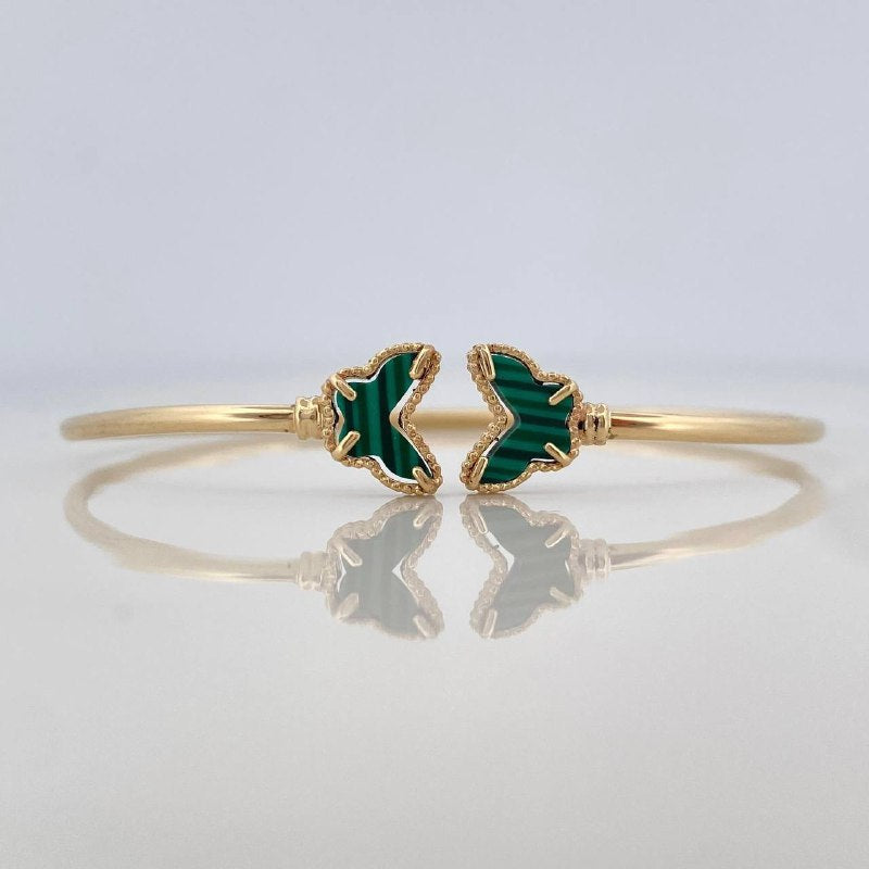 Bracelet Hoop Butterfly 3.5 g / 6 3/4 in / 1.8 mm Yellow Gold 18K