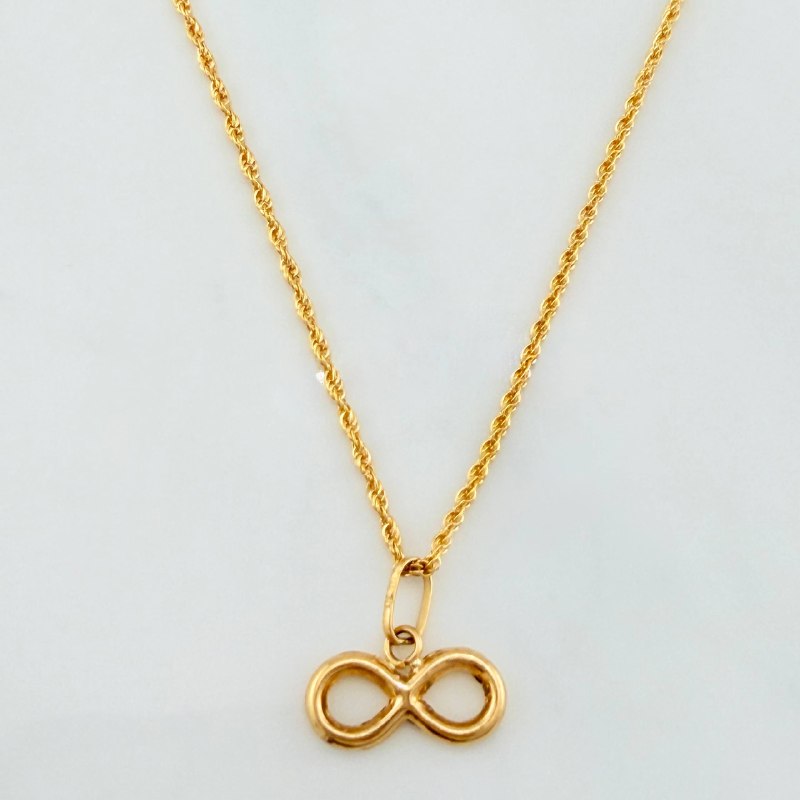Rope Chain Set + Infinity Pendant / 1.4 gr / 19 3/4 in 18K Yellow Gold