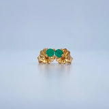 Topos Cuatro Garras Esmeralda 0.7gr / Oro Amarillo 18K %