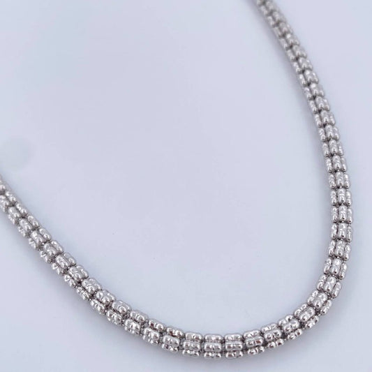 Cadena Ice 21gr / 26 in / Oro Blanco +4 14K Italy &