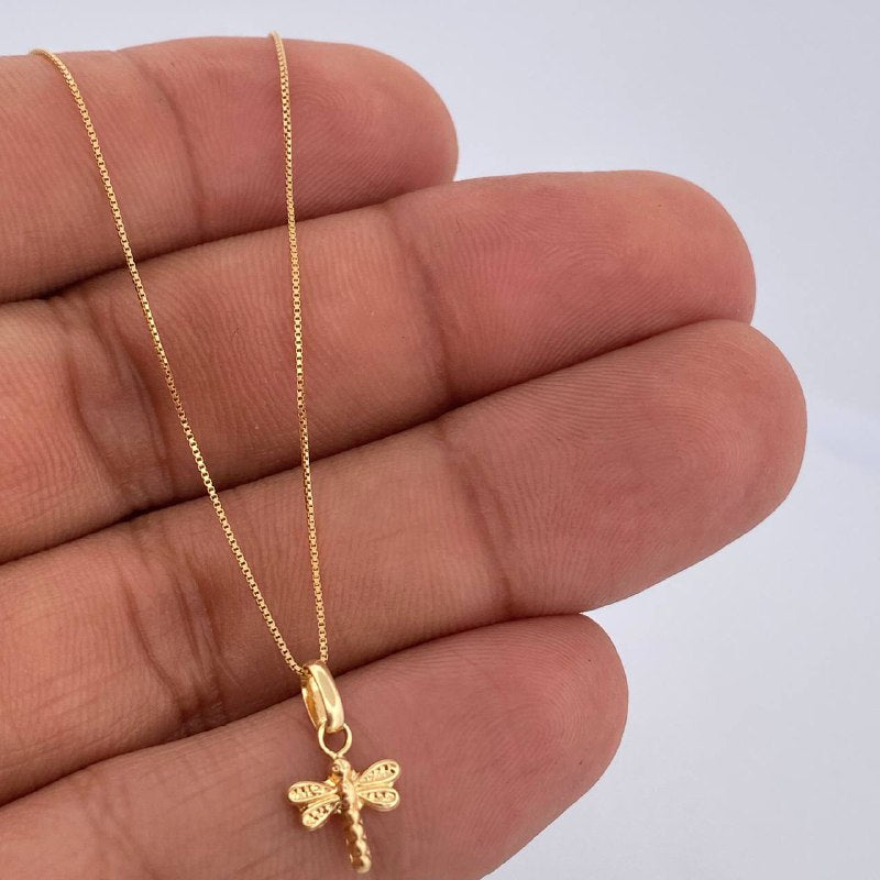 Venetian Chain and Pendant Set + Dragonfly 1.35gr / 18K Gold $