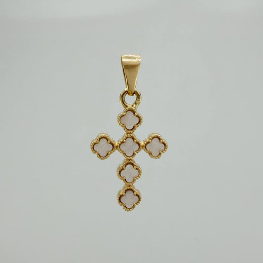 Dije Cruz Trebol 3.25 g / 1 1/4 in Oro Amarillo 18K