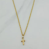 Rope Chain Set + Cross Pendant / 1.2 gr / 19 3/4 in 18K Yellow Gold