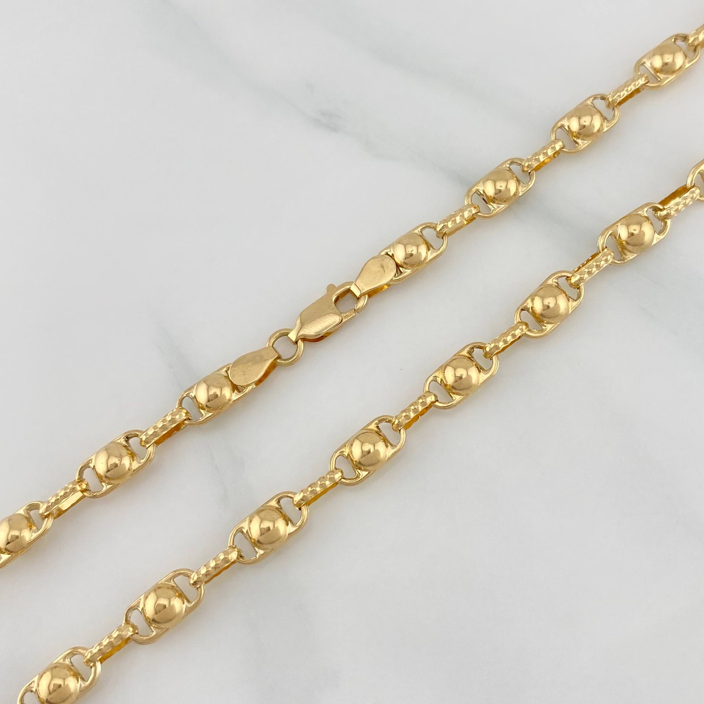 Rustic Bubble Chain 15.1 g / 24 3/4 in / 4.5 mm 18K Yellow Gold
