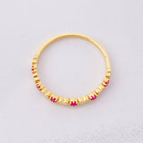 Interspersed Hearts Ring 1.35g / T7 3/4 Yellow Gold 18K