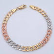 Cuban Bracelet 7.2gr / 8.5in / Three Golds +3 14K Italy &