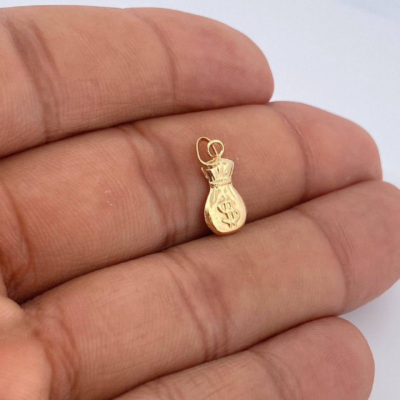 Money Bag Pendant 0.35gr / 3/4 in / 18K Gold