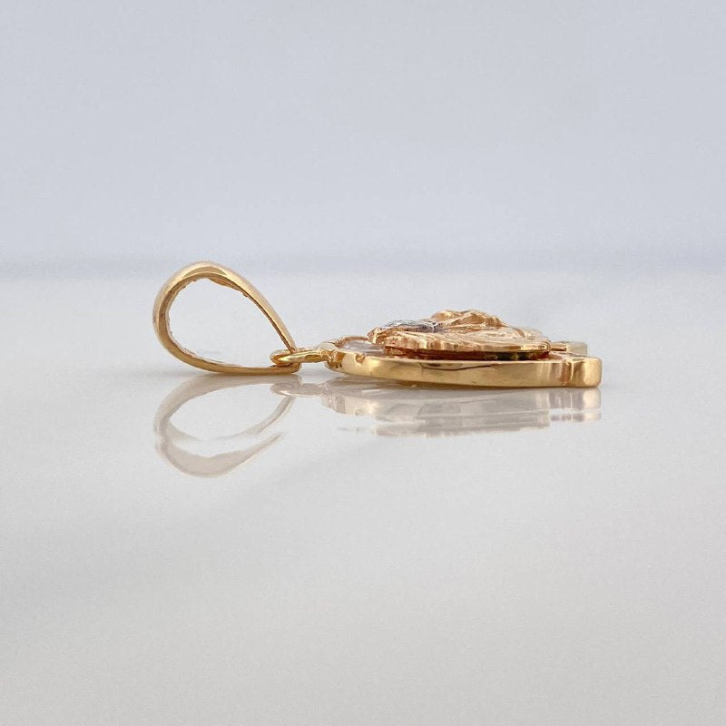 Dije Herradura Caballo 2.55 g / 1 in Dos Oros Amarillo Blanco 18K