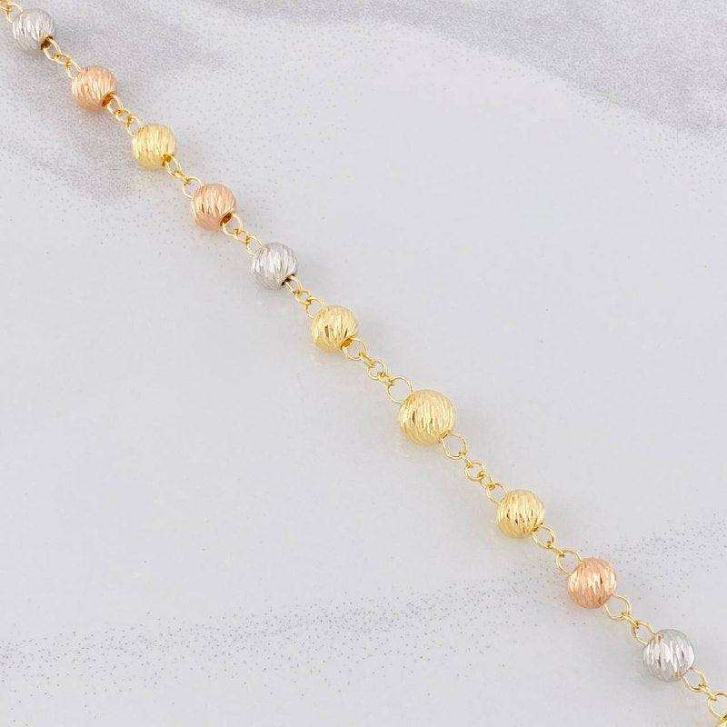Rosary Miraculous Virgin 22.95g / 28 in / 7mm Three Golds 18K
