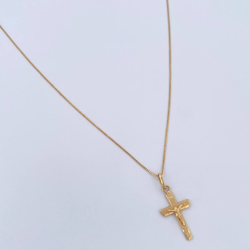 Venetian Chain and Pendant Set + Christ Cross 1.4gr / 18K Gold $